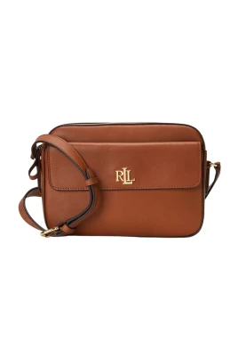 Guld Logo Läder Crossbody Väska