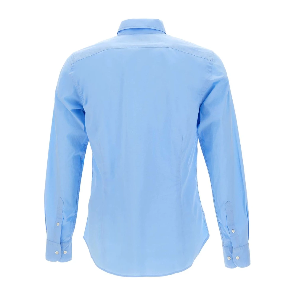 LA MARTINA Blauwe Stretch Katoenen Overhemd met Knopen Blue Heren