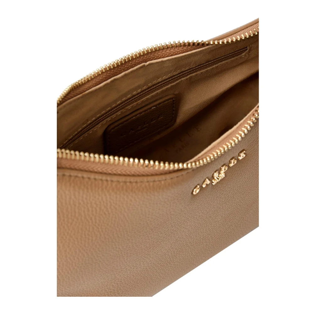 Gaëlle Paris Bedrukte Logoschoudertas Kameel Beige Dames