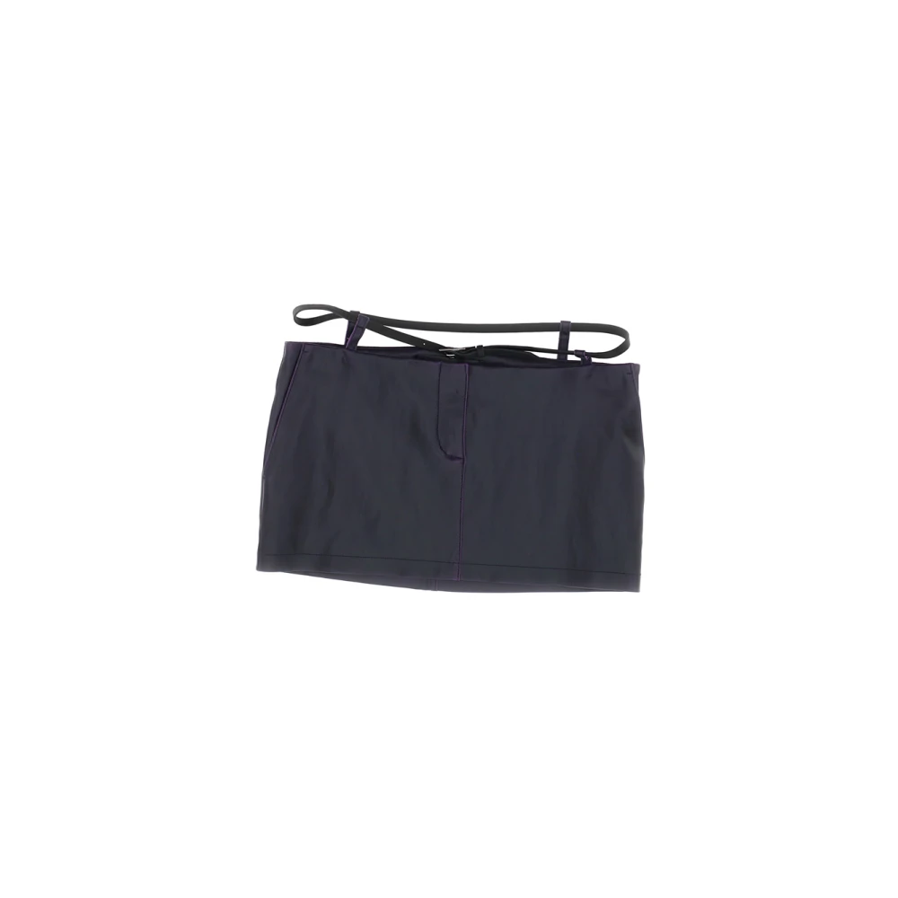 The Attico Mini rok in zwart satijn Black Dames