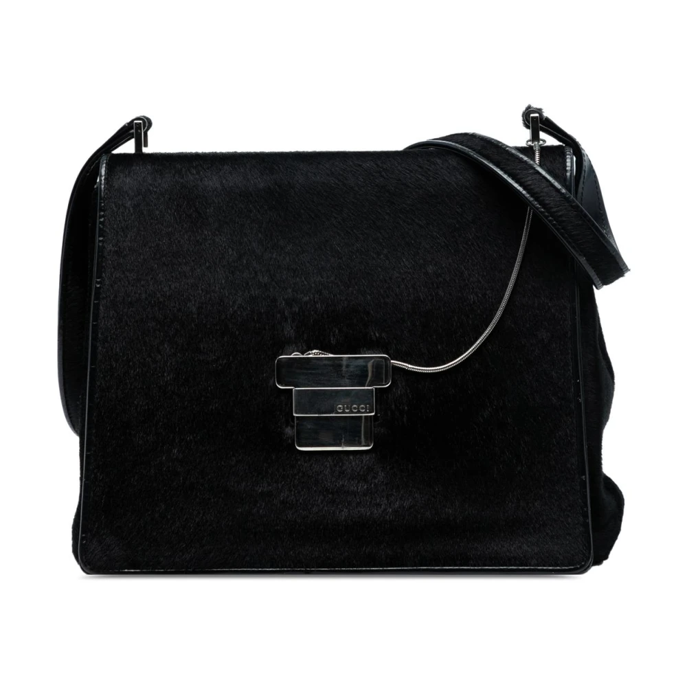 Gucci Vintage Women's Black Pre-Owned Structured Shoulder Bag