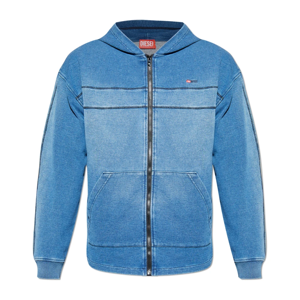 Diesel Herr Blå Sweatshirts & Hoodies L, Bomull, Sweatshirts & Hoodies