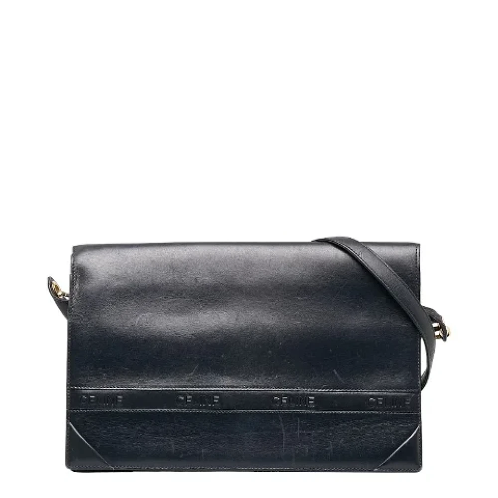 Celine Vintage Pre-owned Leather shoulder-bags Black Dames
