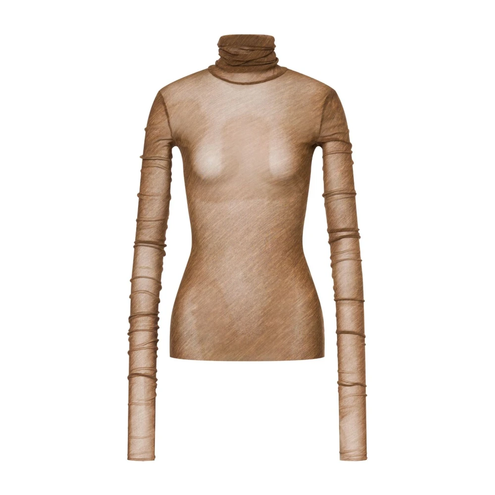 Philosophy di Lorenzo Serafini Doorschijnende hoge hals trui bruin Brown Dames