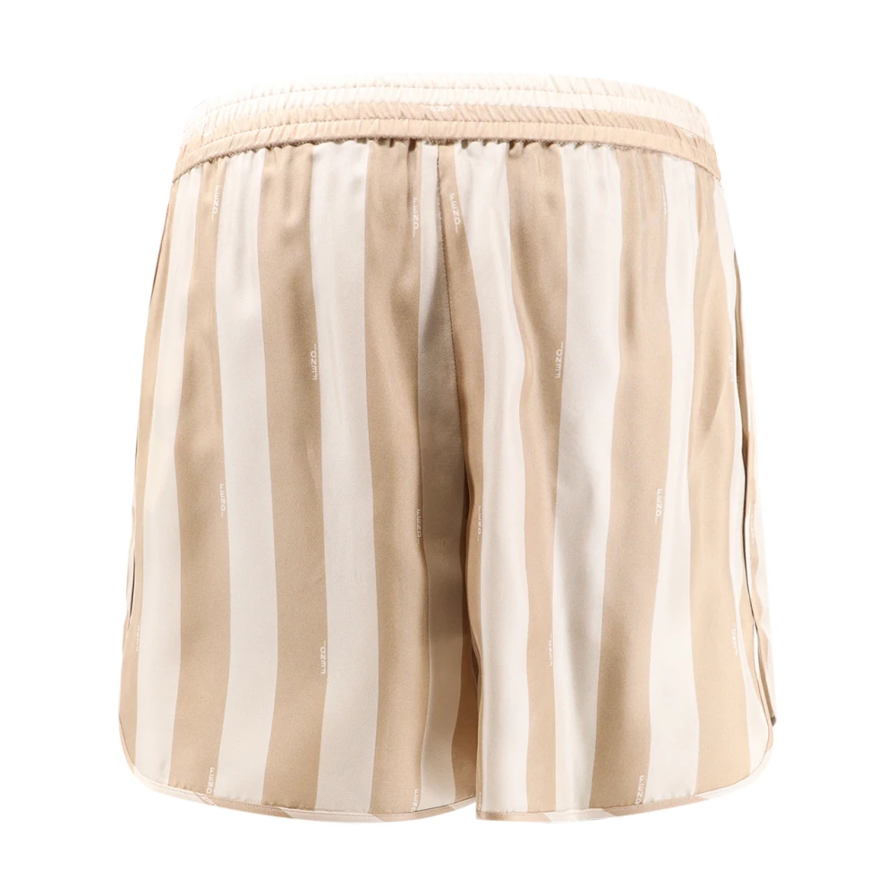 Fendi Zijden Pequin Shorts met Elastische Taille Beige Dames