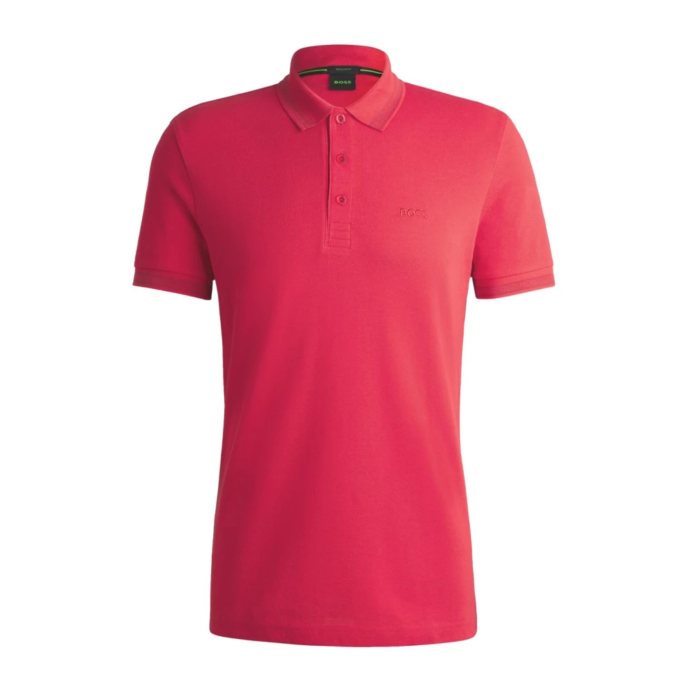 Hugo Boss Men's Red Cotton Piqué Polo Shirt Paddy