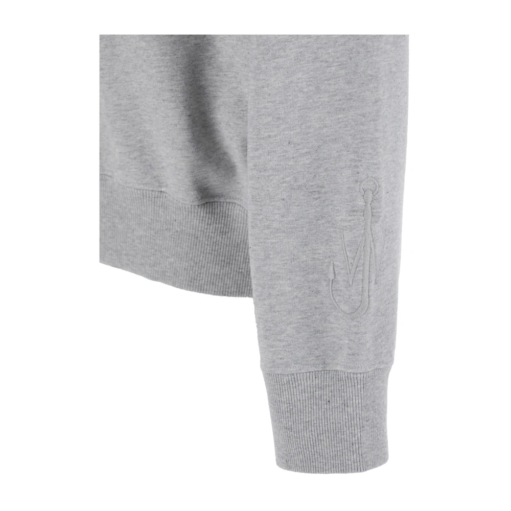 JW Anderson Grijze hoge hals sweatshirt met logo borduurwerk Gray Heren