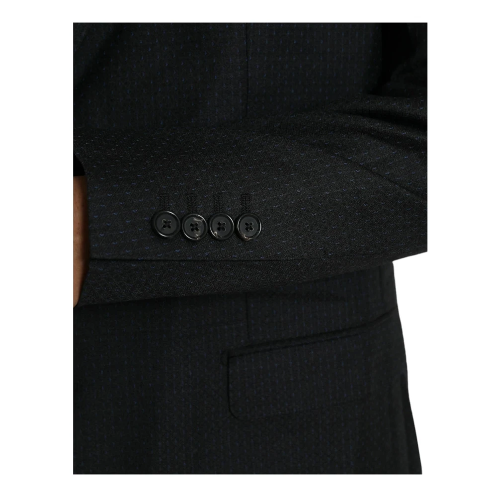Dolce & Gabbana Slim Fit Wollen Jas Blazer Black Heren