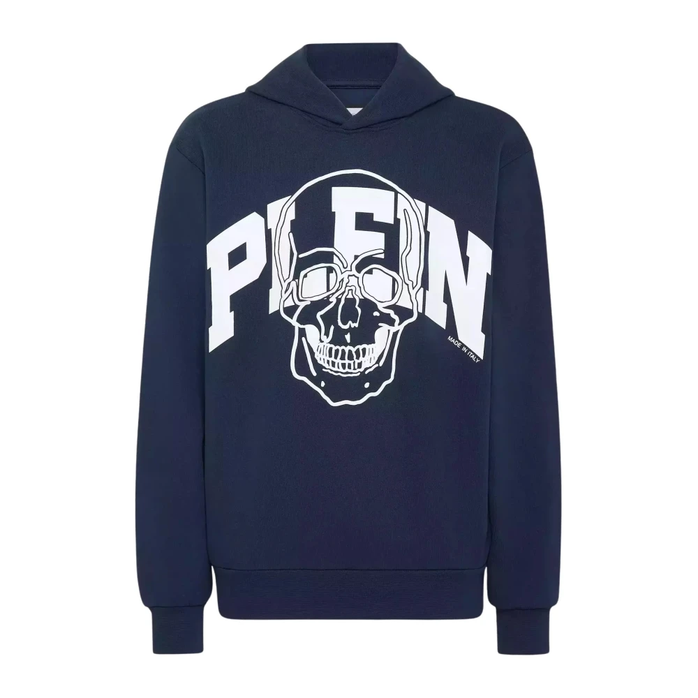 Philipp Plein Men's Blue Hoodies, Xl, Skull Hoodie