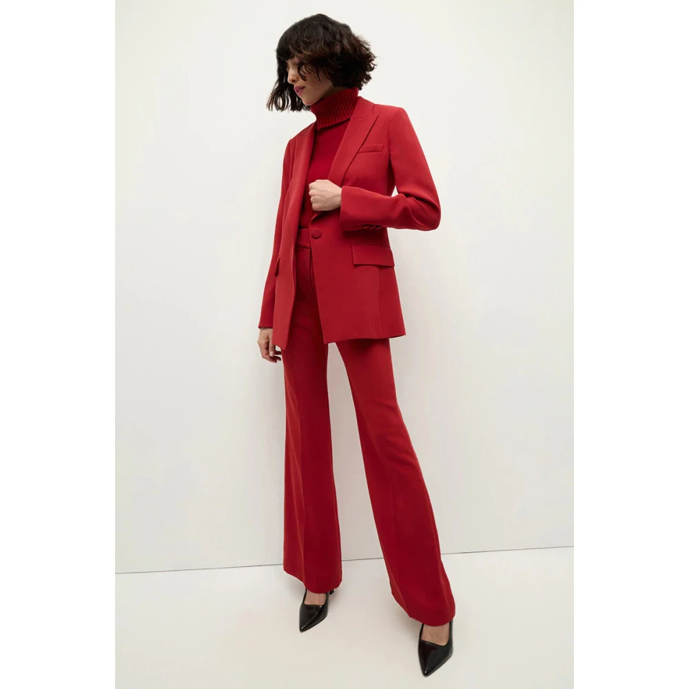 Veronica Beard Rode Lange en Slanke Dickey Jas Red Dames