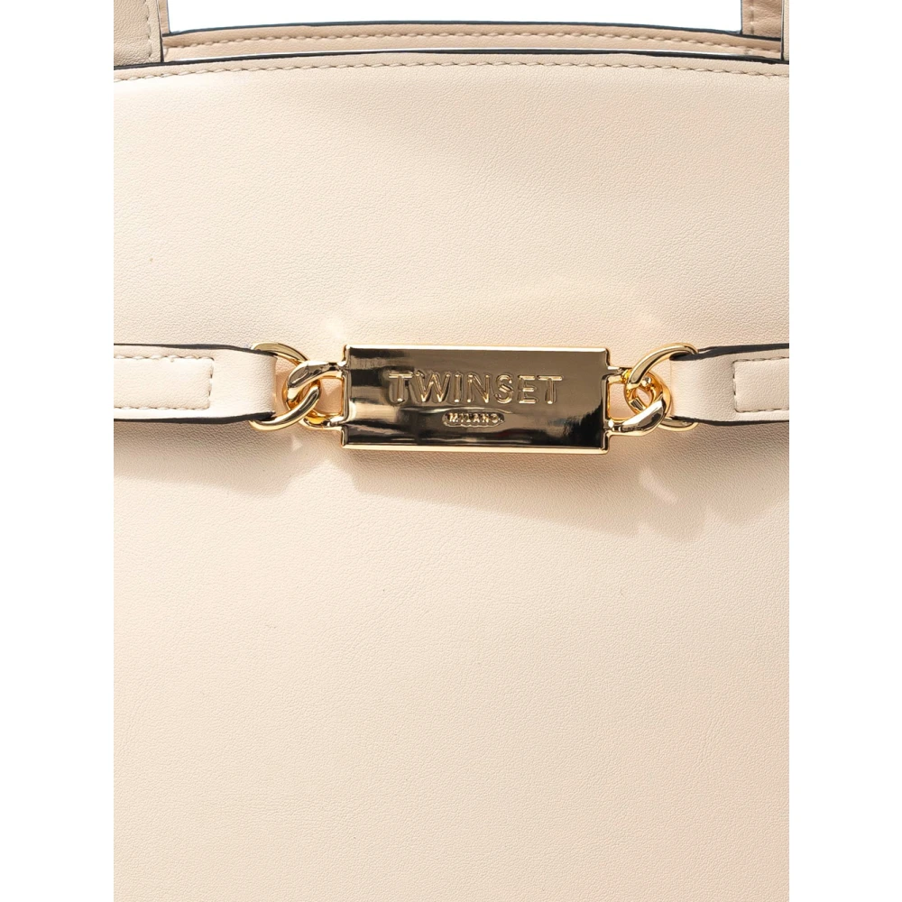 Twinset Witte Handtas Bauletto voor Vrouwen Beige Dames