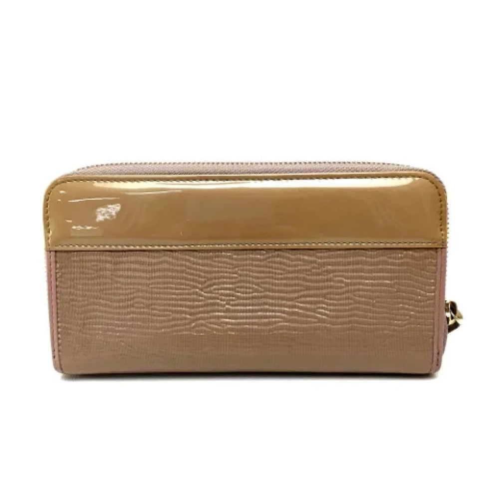 Bvlgari Vintage Pre-owned Leather wallets Beige Dames
