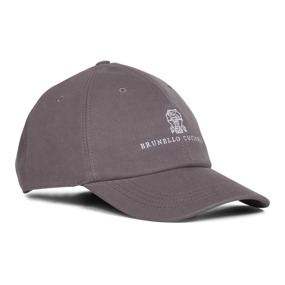 Brunello Cucinelli Men's Brown Logo Embroidery Baseball Cap