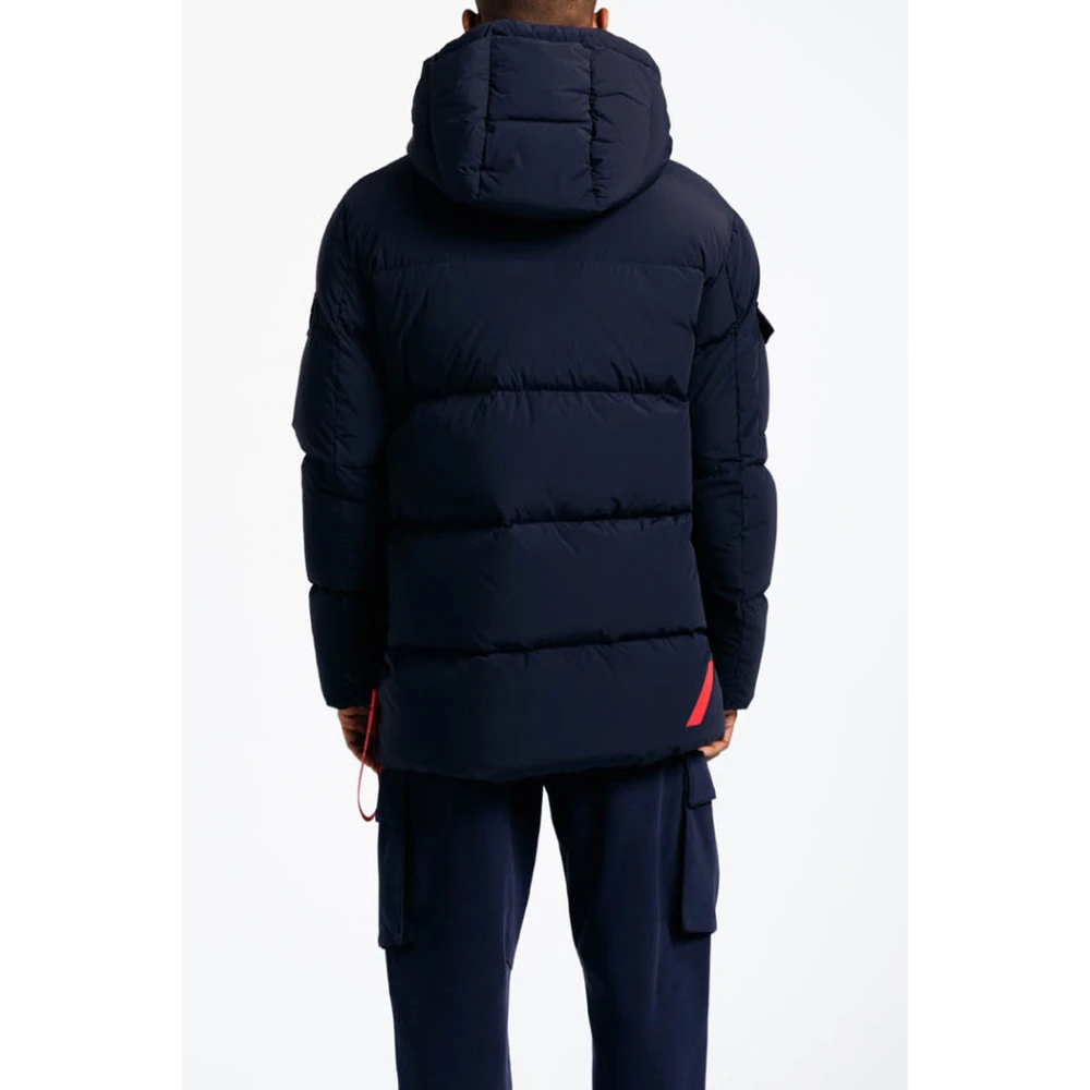 Afterlabel Gewatteerde jas met hoge kraag en capuchon Blue Heren