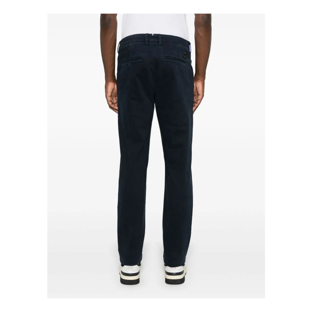 Jacob Cohën Blauwe Katoenen Gabardine Broek Rechte Pijp Blue Heren