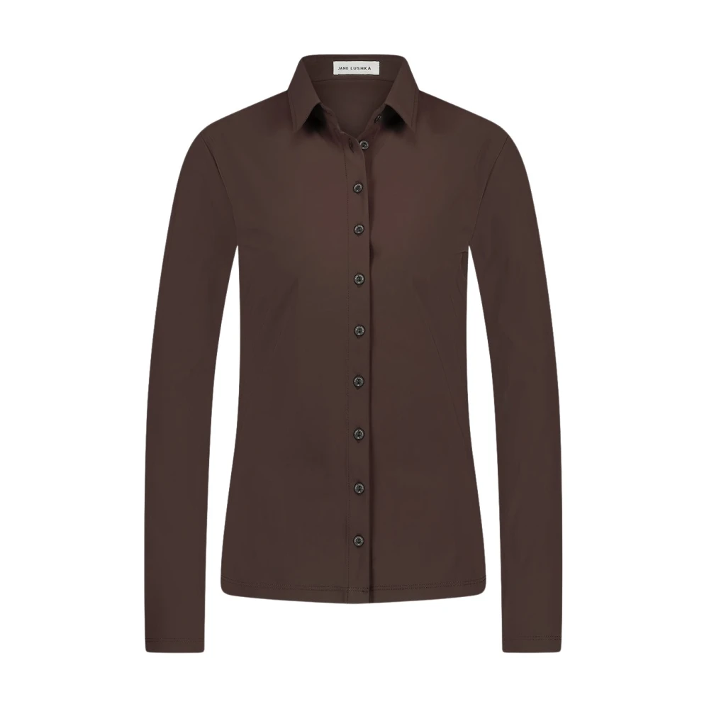 Jane Lushka Kikkie Blouse Technisch Jersey Brown Dames