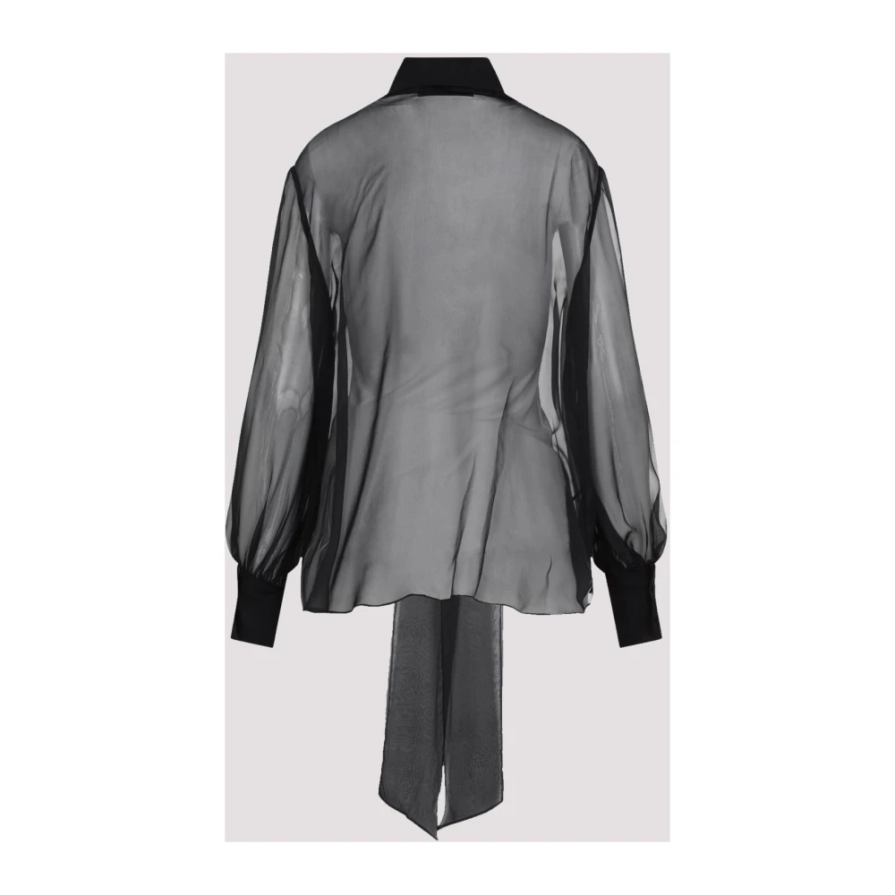 Valentino Zwarte Zijden Overhemd Elegante Stijl Black Dames