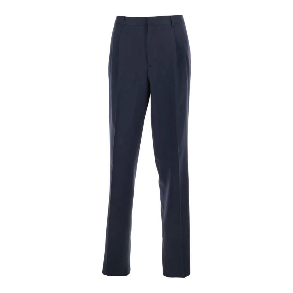 Lardini Blauwe op maat gemaakte broek met dubbele pence Blue Heren