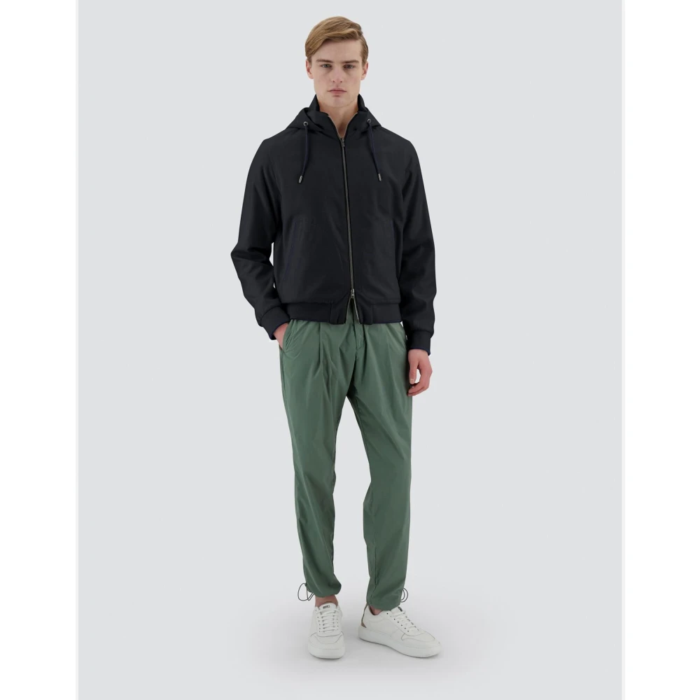 Herno Luxe Cashmere Zijden Bomber Resort Set Black Heren