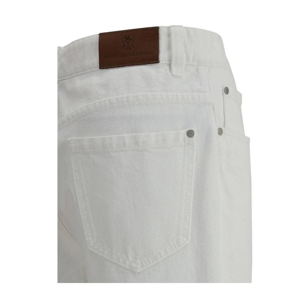 BRUNELLO CUCINELLI Klassieke straight jeans met vijf zakken White Dames