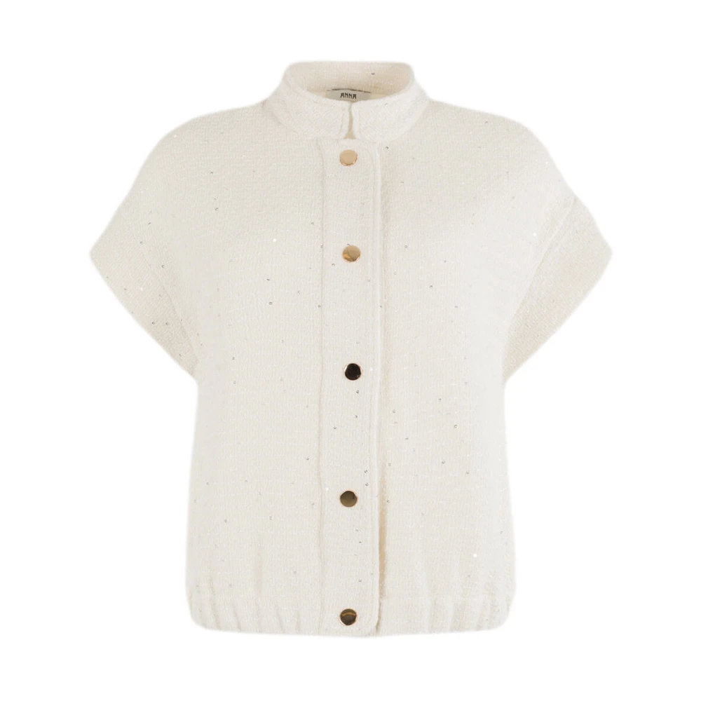 Anna Van Toor Stijlvolle Gilet 26A11-02097B White Dames