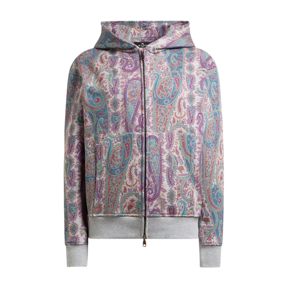 Etro Women's Multicolor Printed Hoodie - Zip-Throughs - L - Sweatshirts & Hoodies