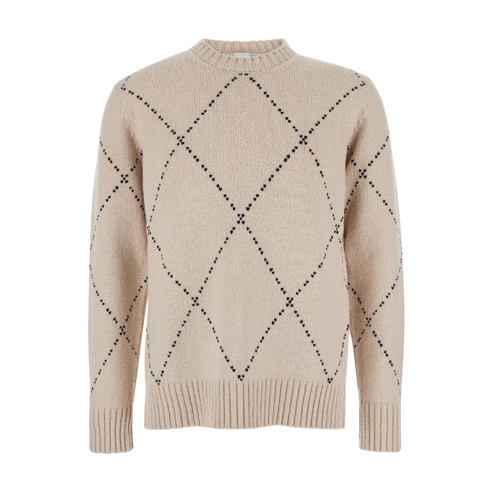 Eleventy Beige V-Neck Sweaters Beige Heren