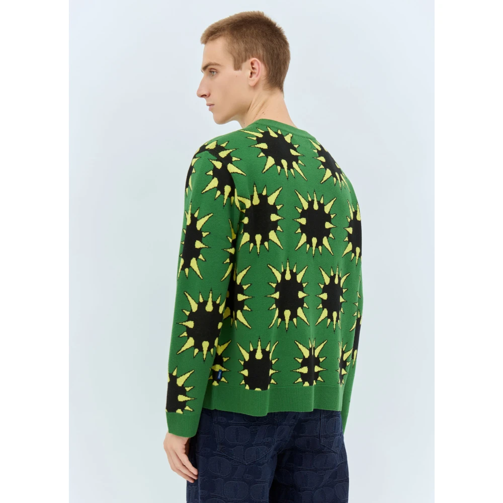 Awake NY Grafische Spike Sweater Green Heren