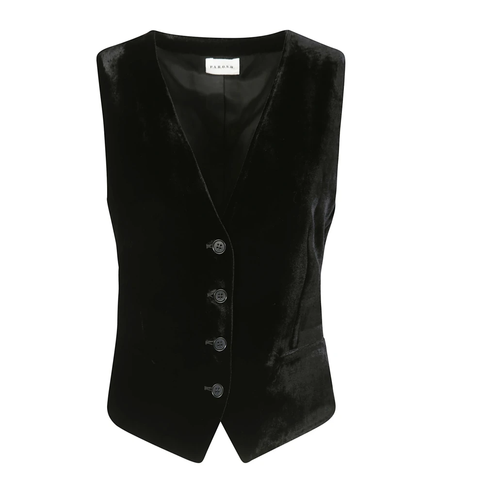 P.a.r.o.s.h. Fluwelen vest voor gelaagde stijl Black Dames