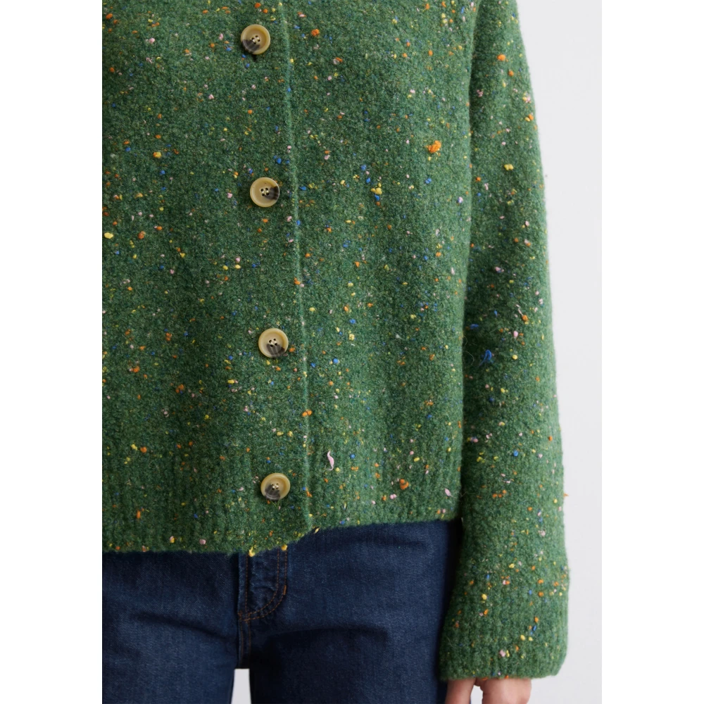Marc O'Polo Bouclé cardigan relaxed Green Dames