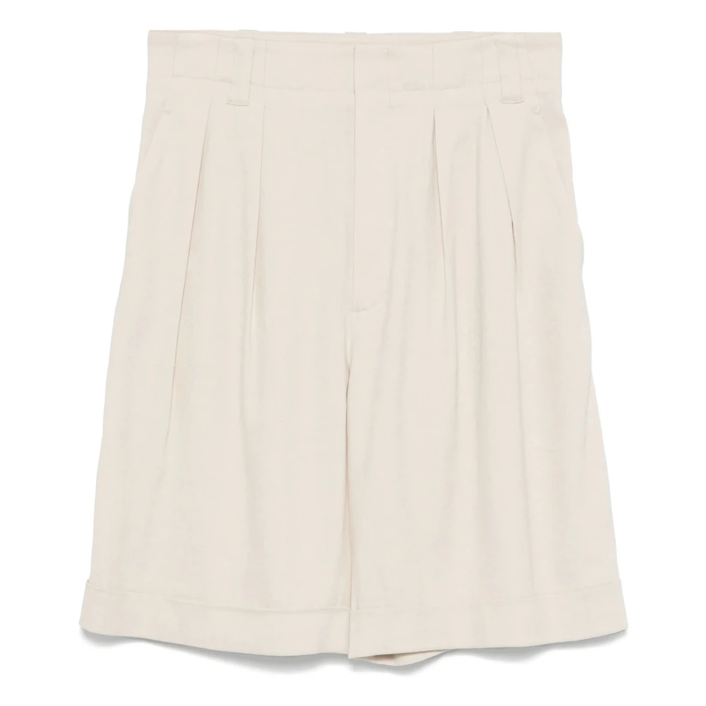 Lorena Antoniazzi Casual Beige Linne Viskos Shorts Beige, Dam