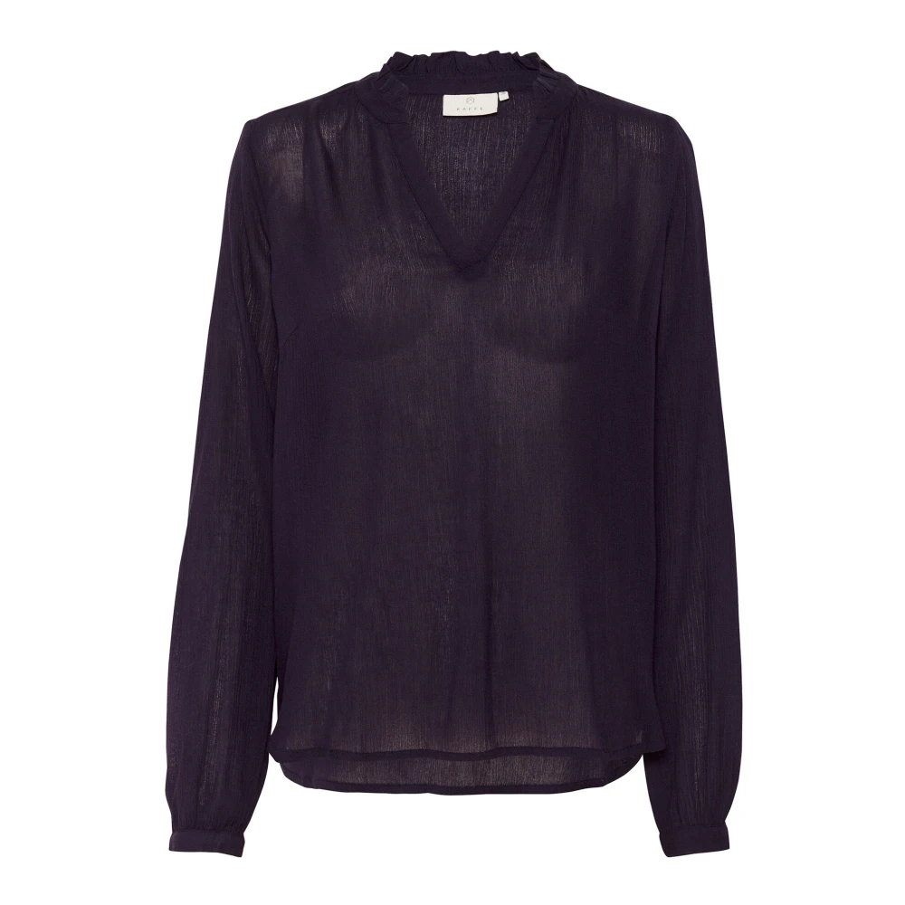 Kaffe Paarse Flounce Blouse Purple Dames