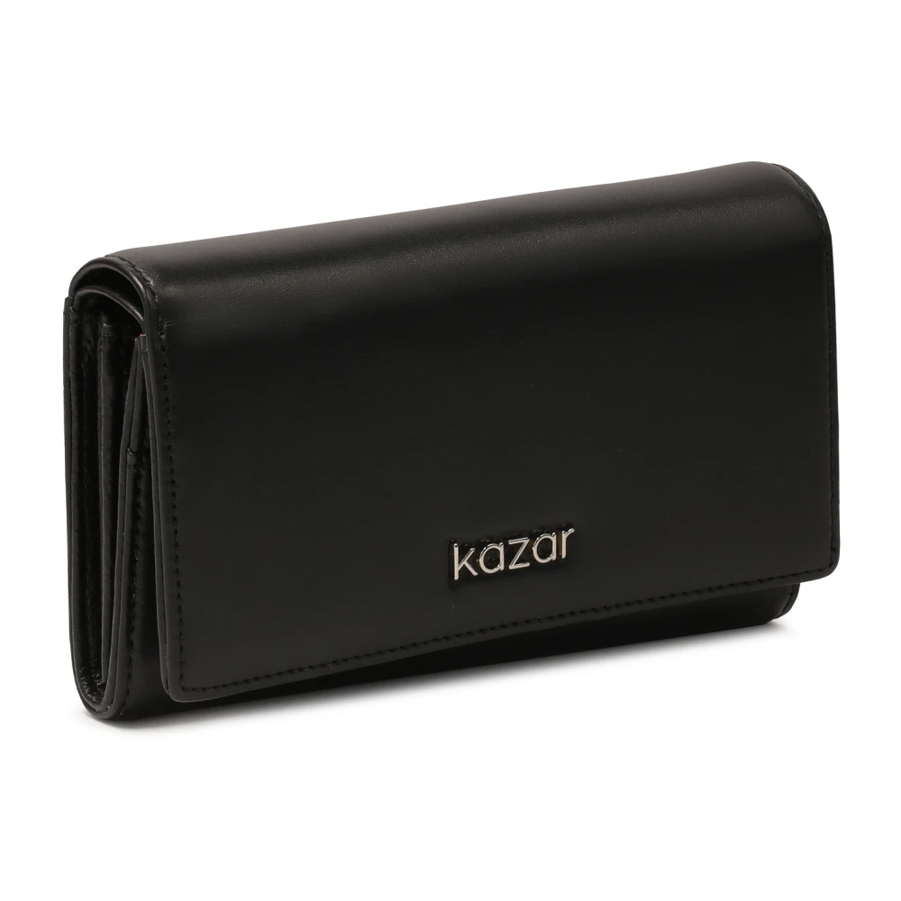 Kazar Universele zwarte leren portemonnee Black Dames