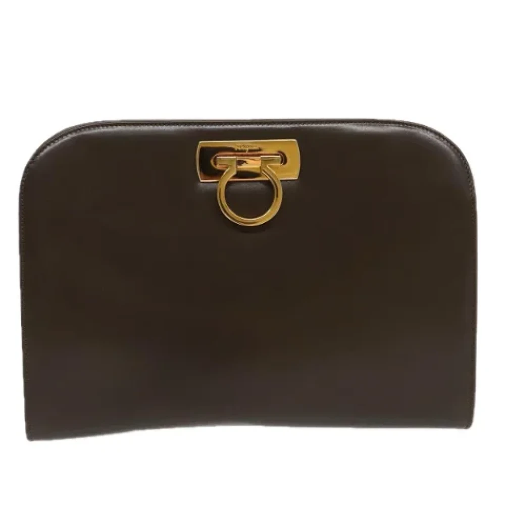Salvatore Ferragamo Pre-owned Leather shoulder-bags Brown Dames