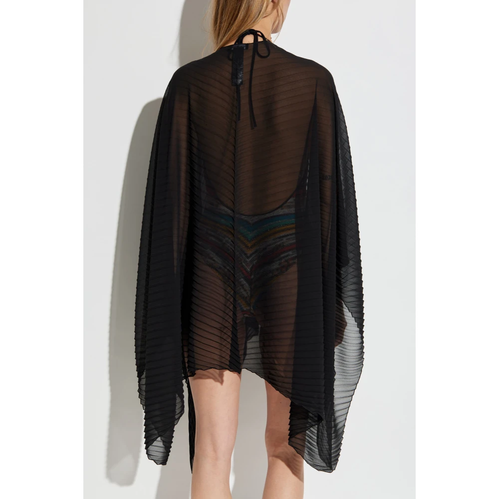Emporio Armani Geplooide poncho Black Dames