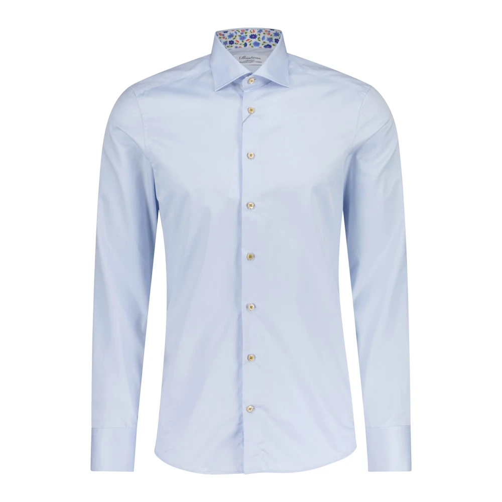 Stenströms Slim-Fit Overhemd van Dubbel Katoen Blue Heren