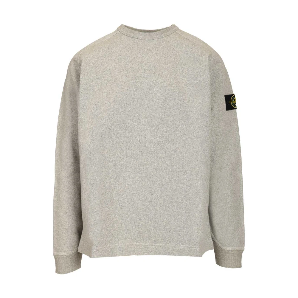 Stone Island Gray Sweatshirts, Male, 2XL, Melange Fleece Crewneck Sweatshirt