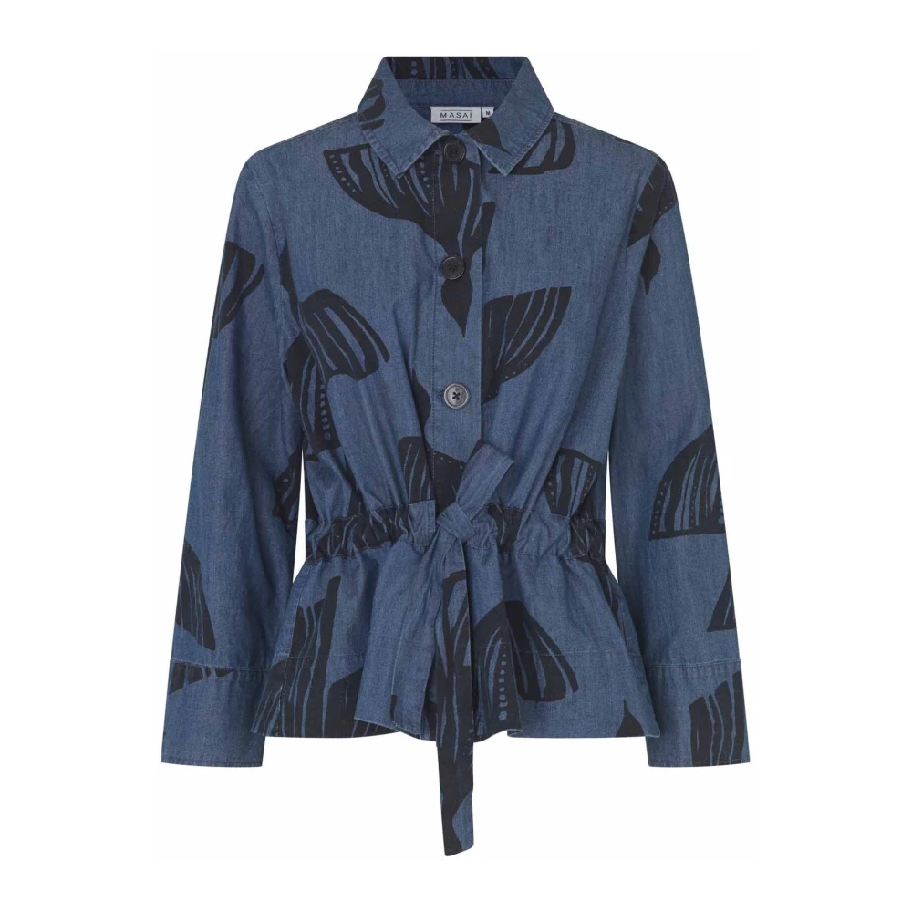 Masai Denim jas met overhemdkraag Blue Dames