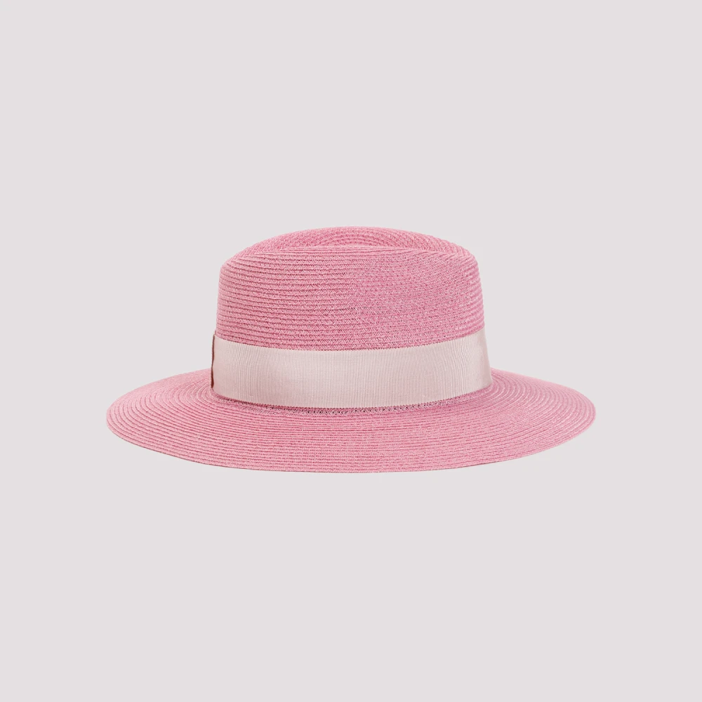 Maison Michel Roze Bubblegum Hennep Brede Rand Fedora Pink Dames