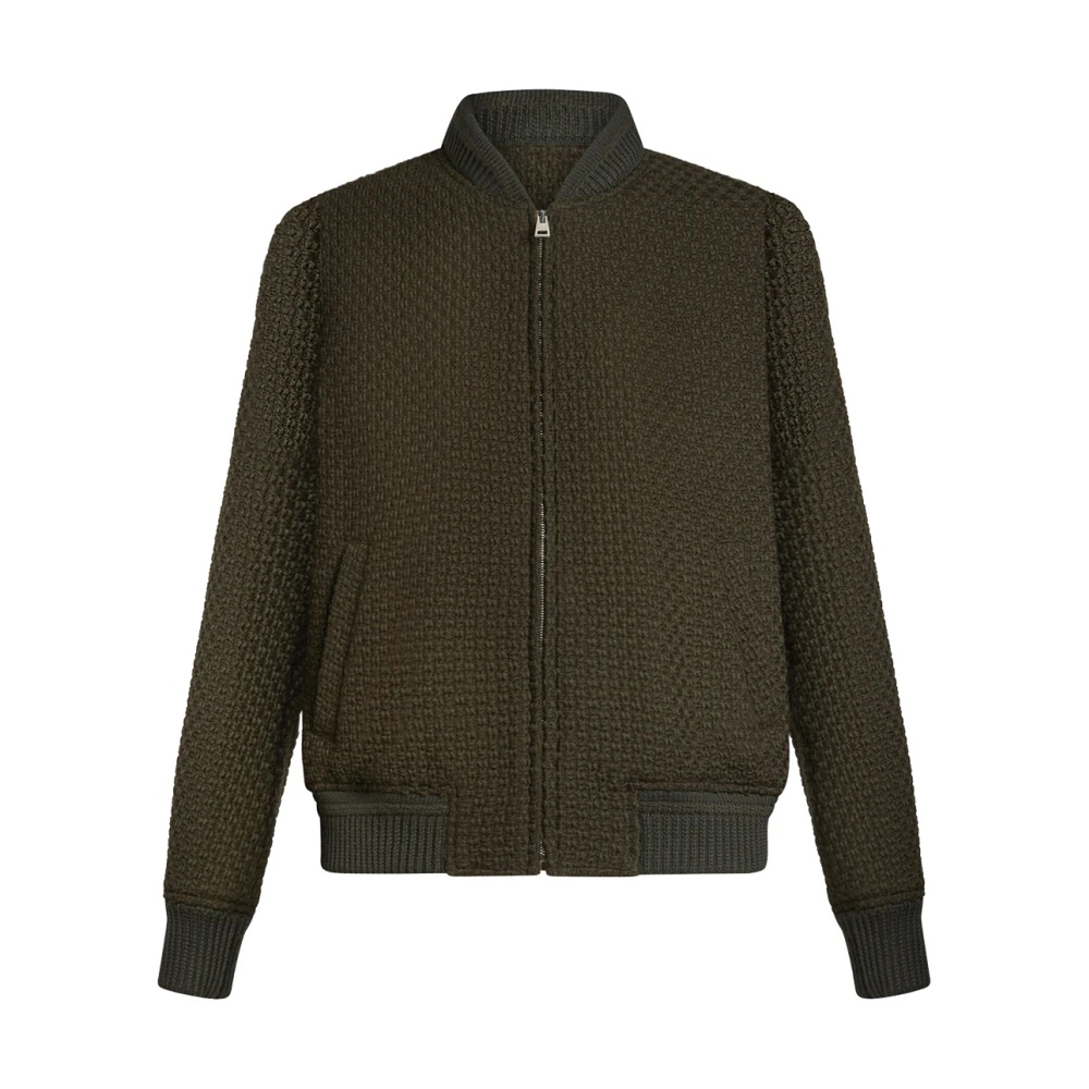 ETRO Grijze wollen bomberjack met Paisley-print Gray Heren