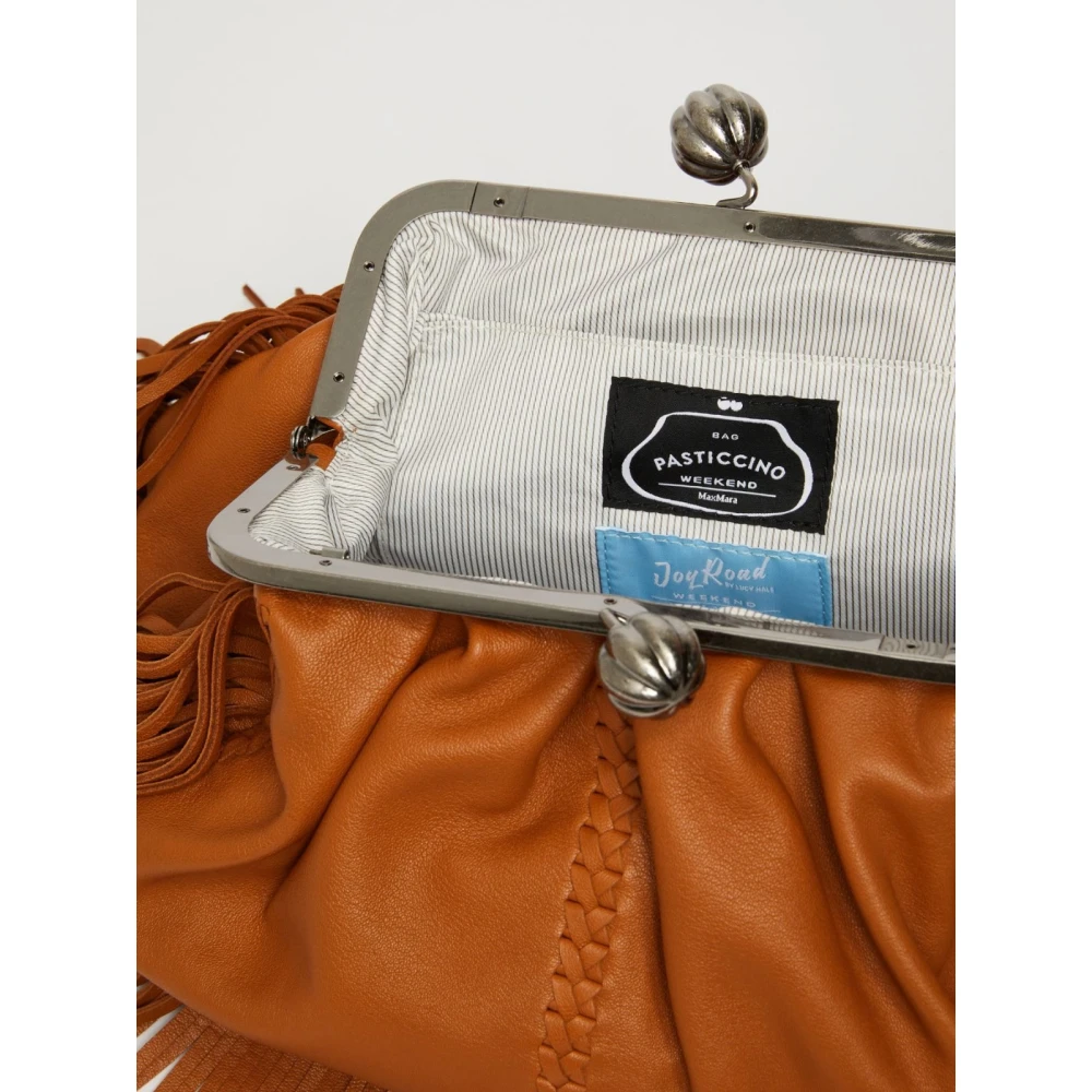 Max Mara Weekend Iconische Pasticcino Leren Tas met Franjes Brown Dames