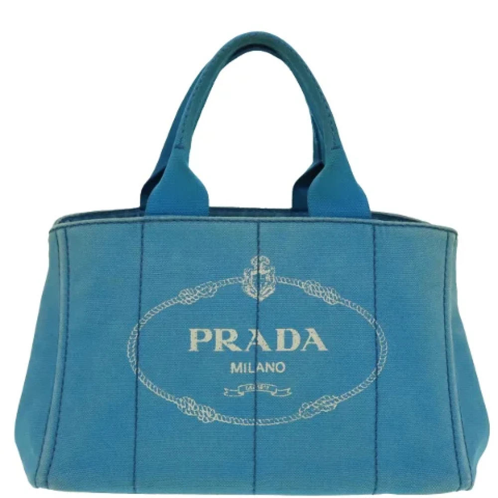 Prada Vintage Pre-owned Canvas handbags Blue Dames