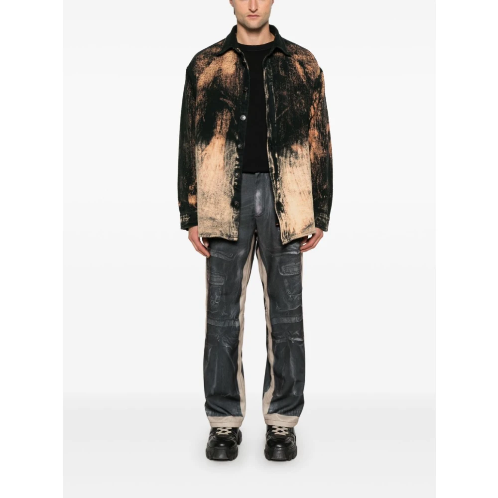 Diesel Twill Cargo Broek met Trompe l'oeil Print Black Heren