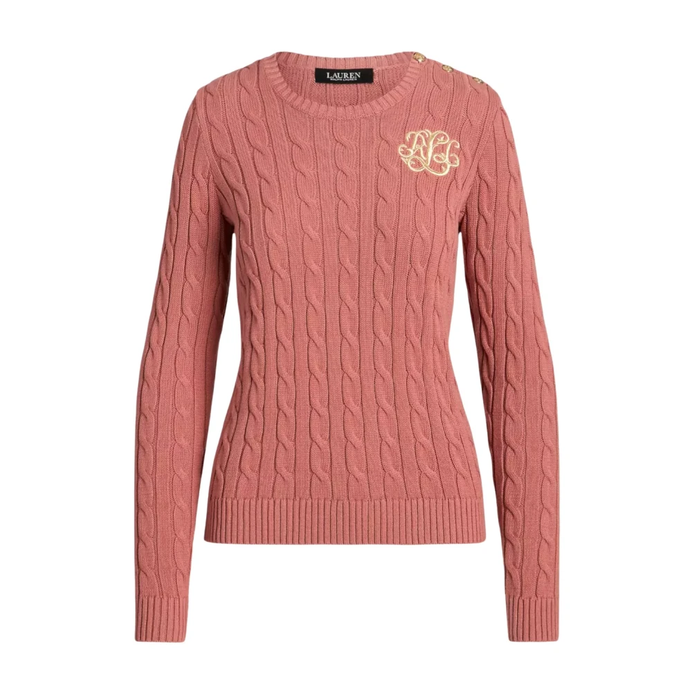 Ralph Lauren Roze trui met een vlechtbreisel Pink Dames