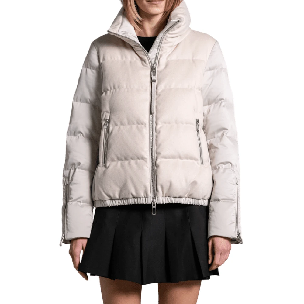 Duno Beige gewatteerde jas met capuchon Beige Dames