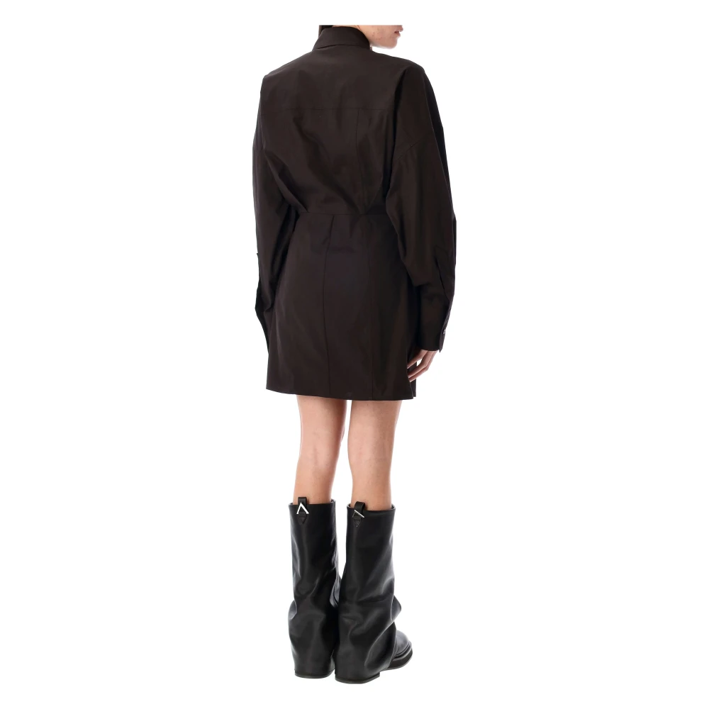 The Attico Bruine Mini Overhemdjurk Brown Dames