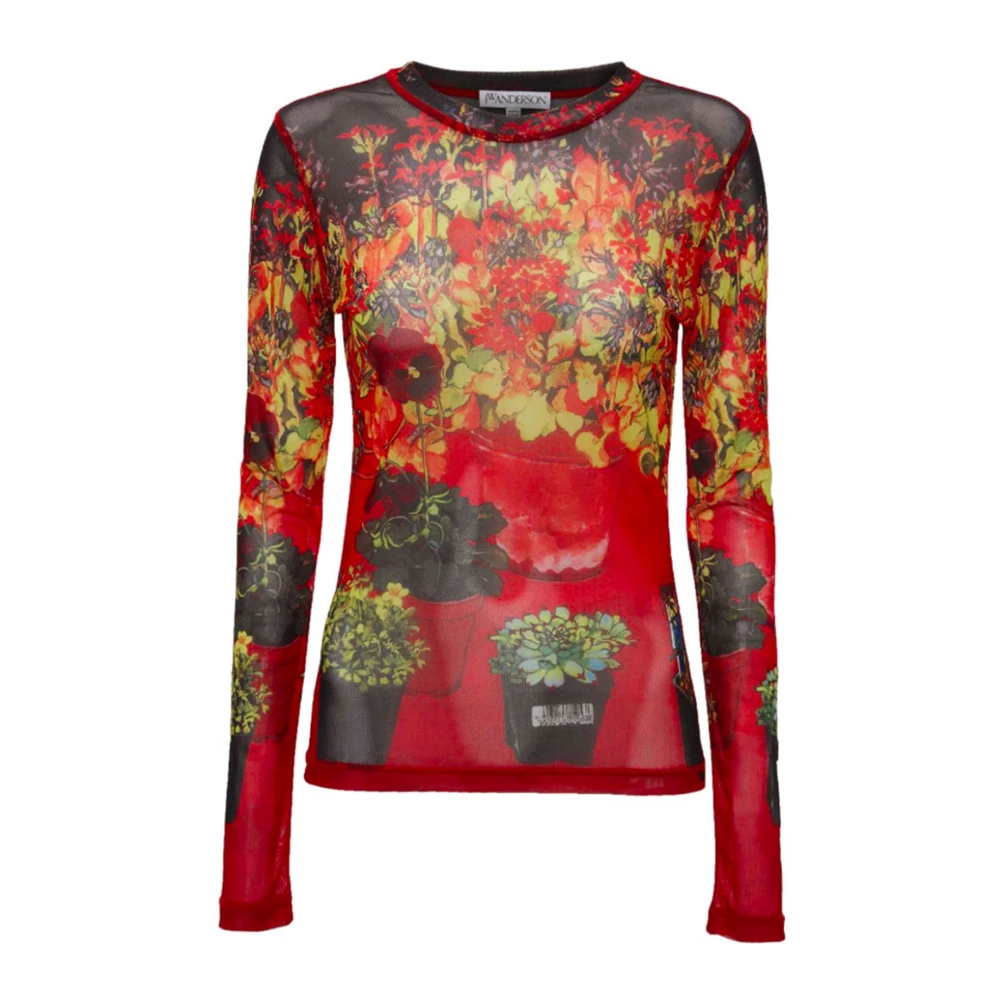 JW Anderson Bloemenprint Crew Neck Top Multicolor Dames