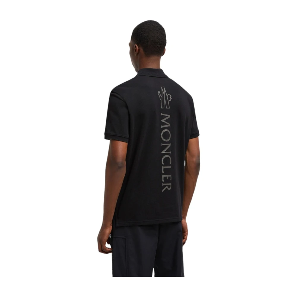 Moncler Logo Polo Shirt in Zwart Black Heren
