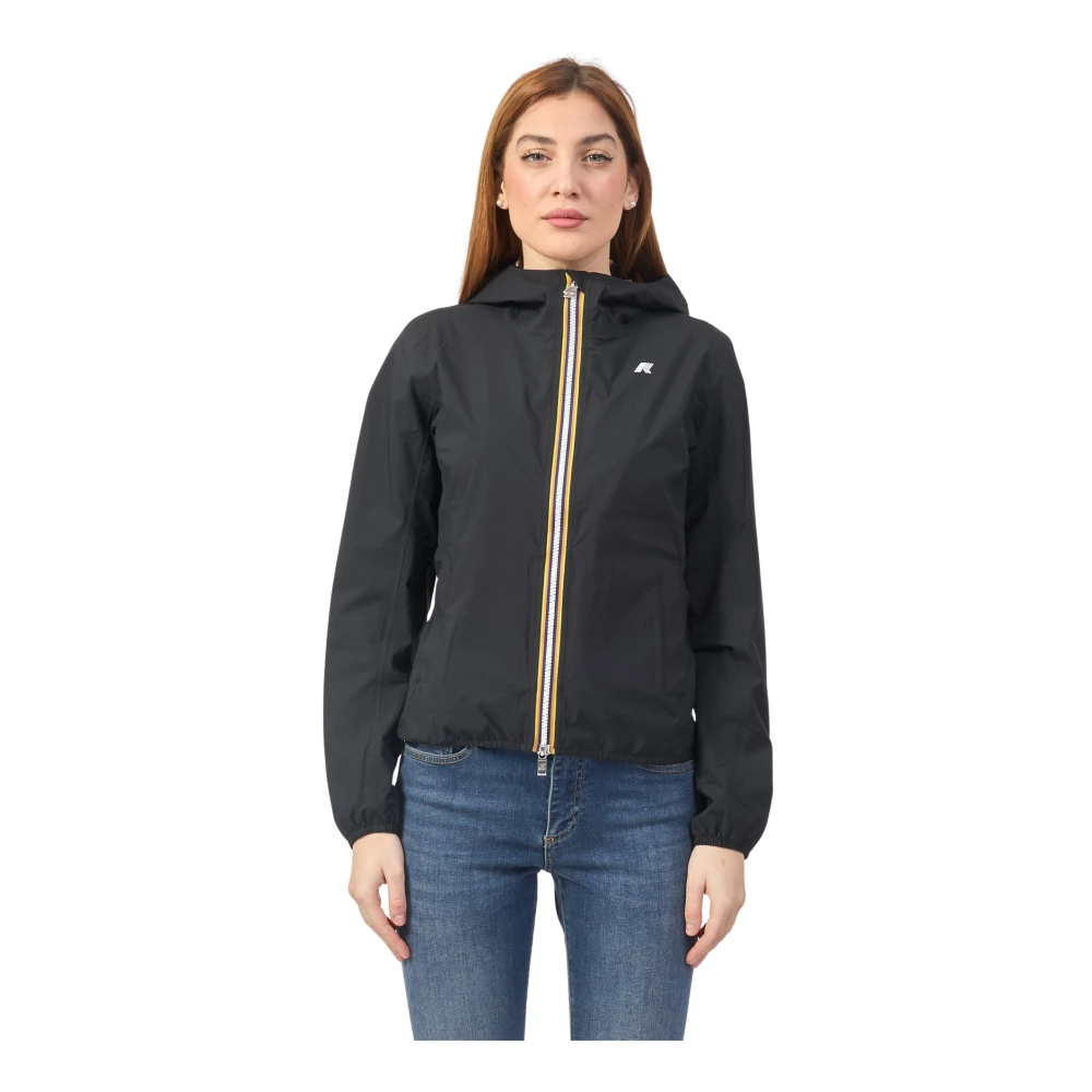 K-way Zwarte Korte Jas Lily Ideaal Slim Fit Black Dames