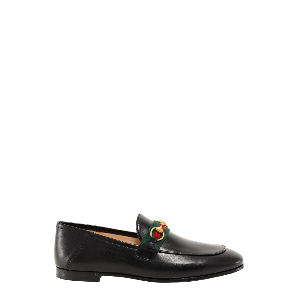 Gucci Leren Loafer met Tricolor Detail Black Dames